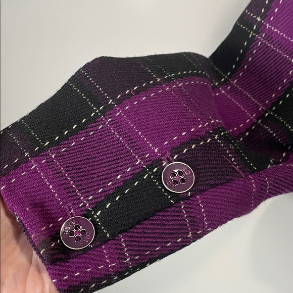 Roxy Y2K Vintage Plaid Purple and Black Corduroy Blazer or Jacket - Picture 7 of 9